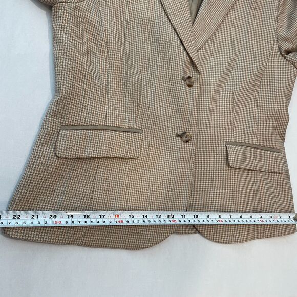 ~ Pendleton 14p Blazer Jacket Women Virgin Wool Houndstooth Notch Collar Petite - Picture 10 of 12